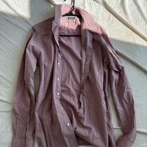 Suitsupply salmon check cutaway color button up 16L